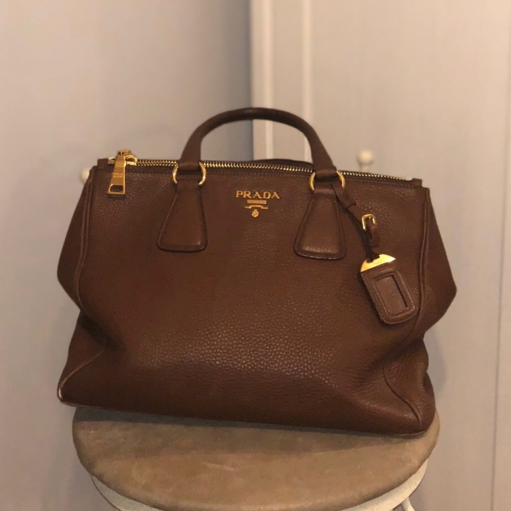 Prada Vitello Daino leather Double-Zip tote